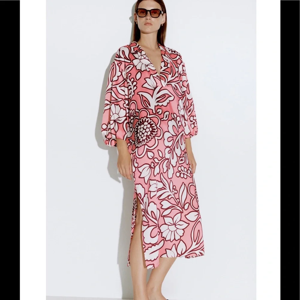 ZARA NWT PRINTED FLORAL DRESS 🍒_3